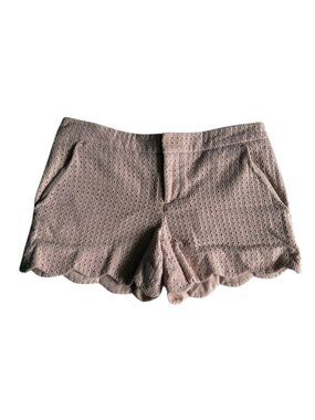 Club Monaco 100% Cotton Eyelet Scalloped Shorts Dusty Rose Pink Size 0